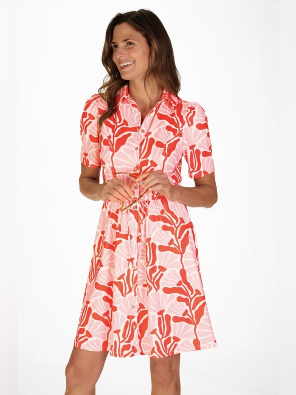Duffield Lane London Dress L Pink Red Golf Tennis Pickleball UPF Dress